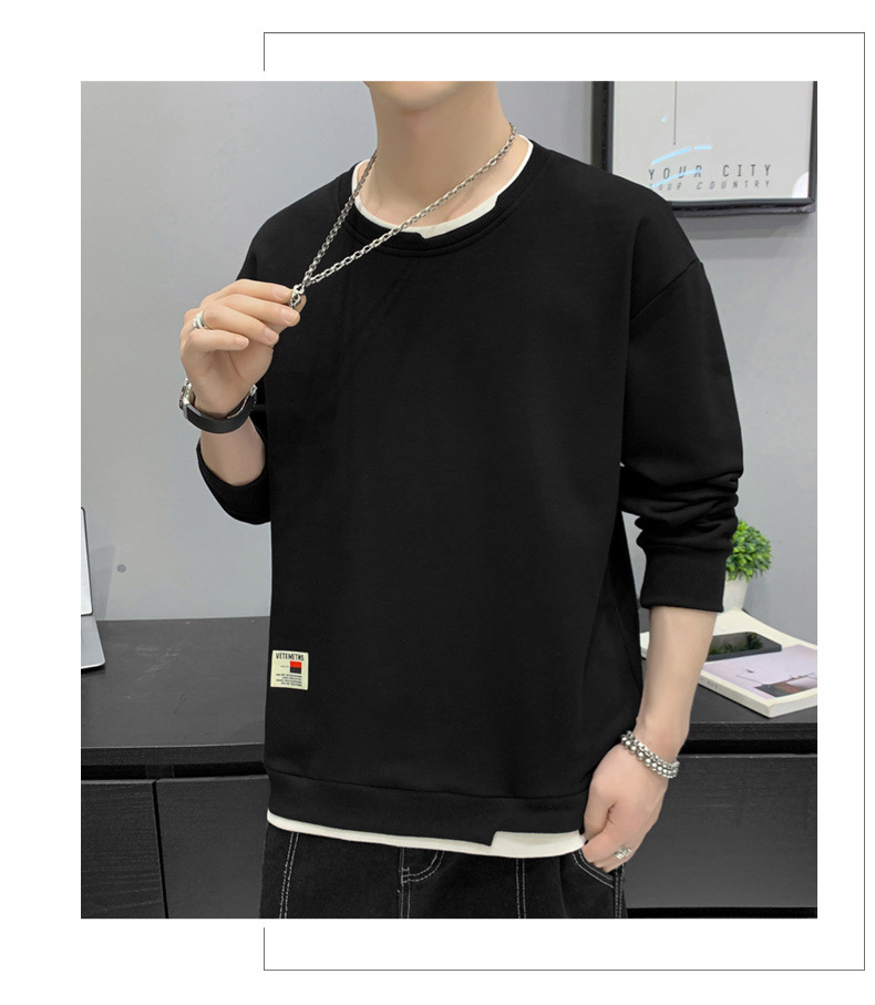2022新款秋季男士长袖t恤ins帅气上衣服男卫衣男装时尚打底衫潮 pic 35