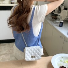 菱格链条小方包包女2025跨境新时尚百搭小众洋气单肩斜挎包