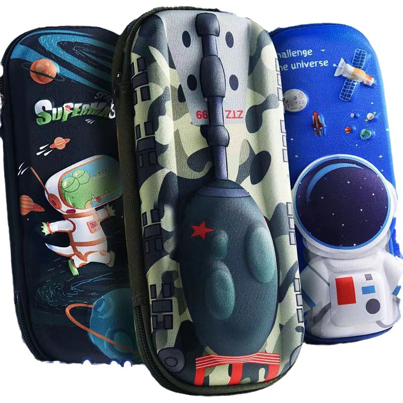 Caja de lápices niños 3d caja de papelería tridimensional niños papelería caja de lápices de gran capacidad estudiante de escuela primaria astronauta caja de lápices