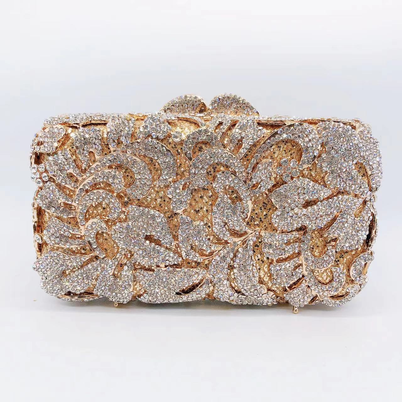 Túi clutch dạ tiệc nạm kim cương xách tay đính đá lấp lánh — 44 chi tiết 27