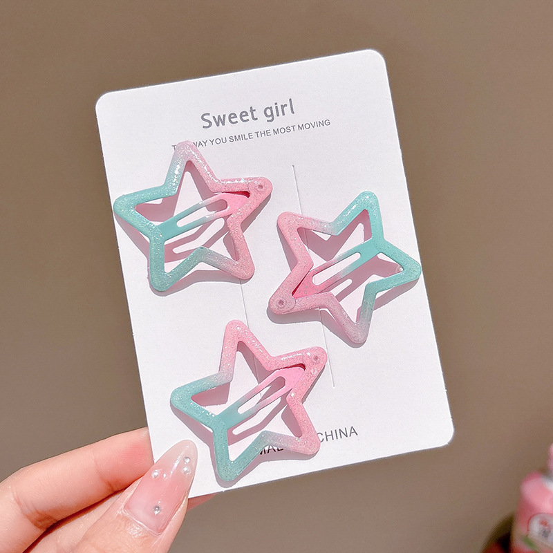 Sweet girl star clip para el cabello 2025 nuevo clip para el cabello de bebés femininos clip para el cabello lateral clip para el cabello de color