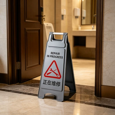 parking space is full, Warning sign - under-maintenance