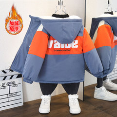 Children's clothing boys padded casual coat 2023 new boy autumn and winter items for middle and large children autumn and winter thick fashion