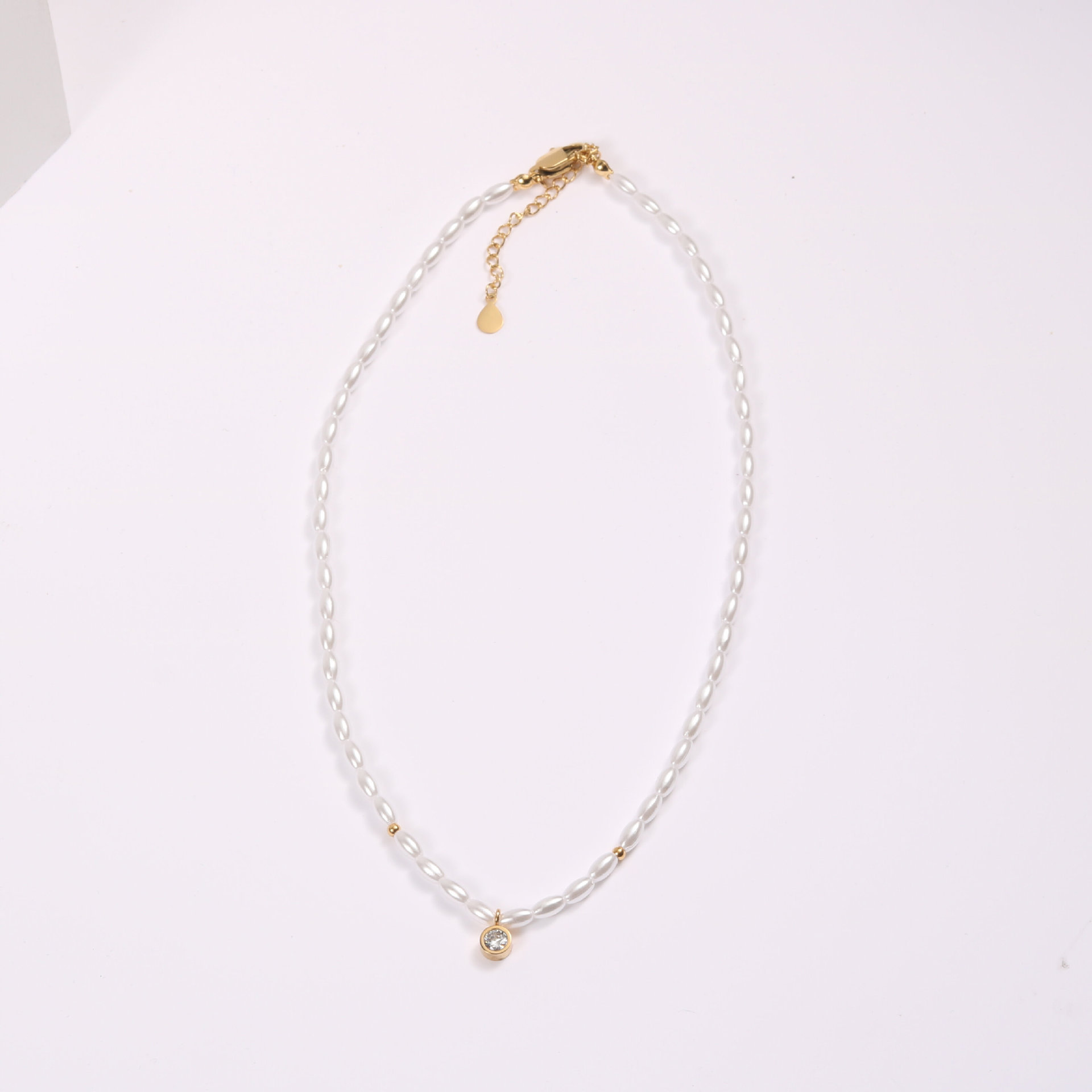 Fashion Geometric Imitation Pearl Necklace Beaded Zircon Pearl Necklaces display picture 5