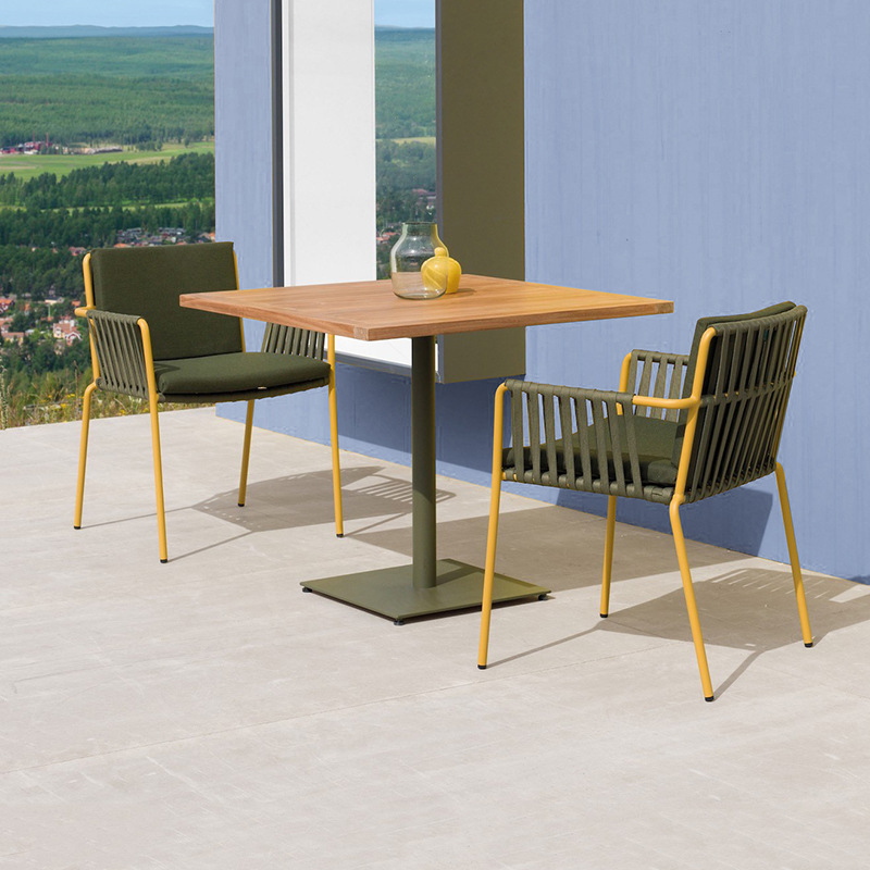 Conjunto de mesa y sillas de ratán para exteriores, para jardín, balcón, ocio, alojamiento, hotel, patio exterior, terraza y mesa redonda para exteriores.