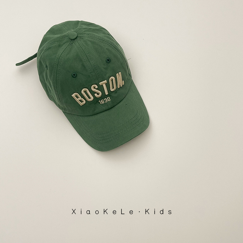 ins sombrero para niños bordado coreano sombrero de béisbol primavera y otoño 2 años de niño sombrero de lengua de pato niñas estilo extranjero moda versátil