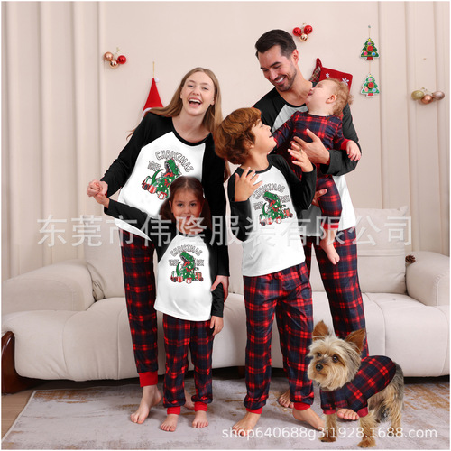 Autumn and Winter Boys' and Girls' Clothing Sets, Long-sleeved and Long-pants, New Christmas Family Outfits