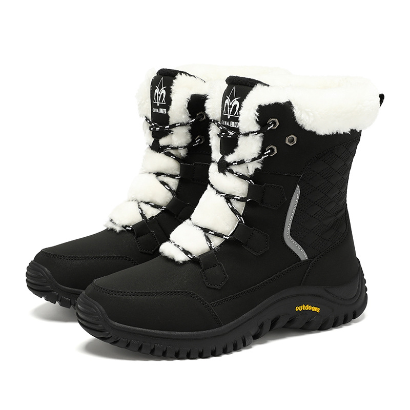 Zapatas de montaña transfronterizas, botas de nieve al aire libre, zapatas de esquí impermeables a prueba de frío, equipos de viaje de -40 grados para hombres y mujeres