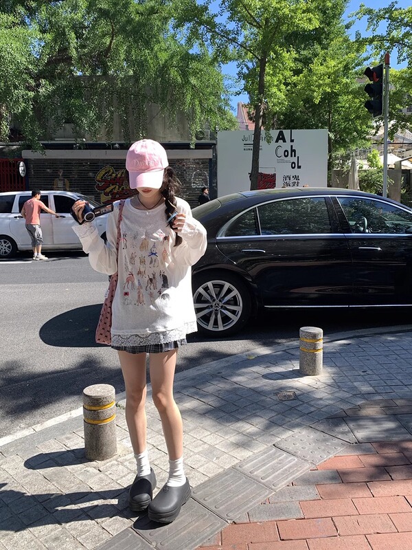 自宅工場現物レース子犬プリント長袖tシャツ女性2025春新型日焼け止め上着潮|undefined