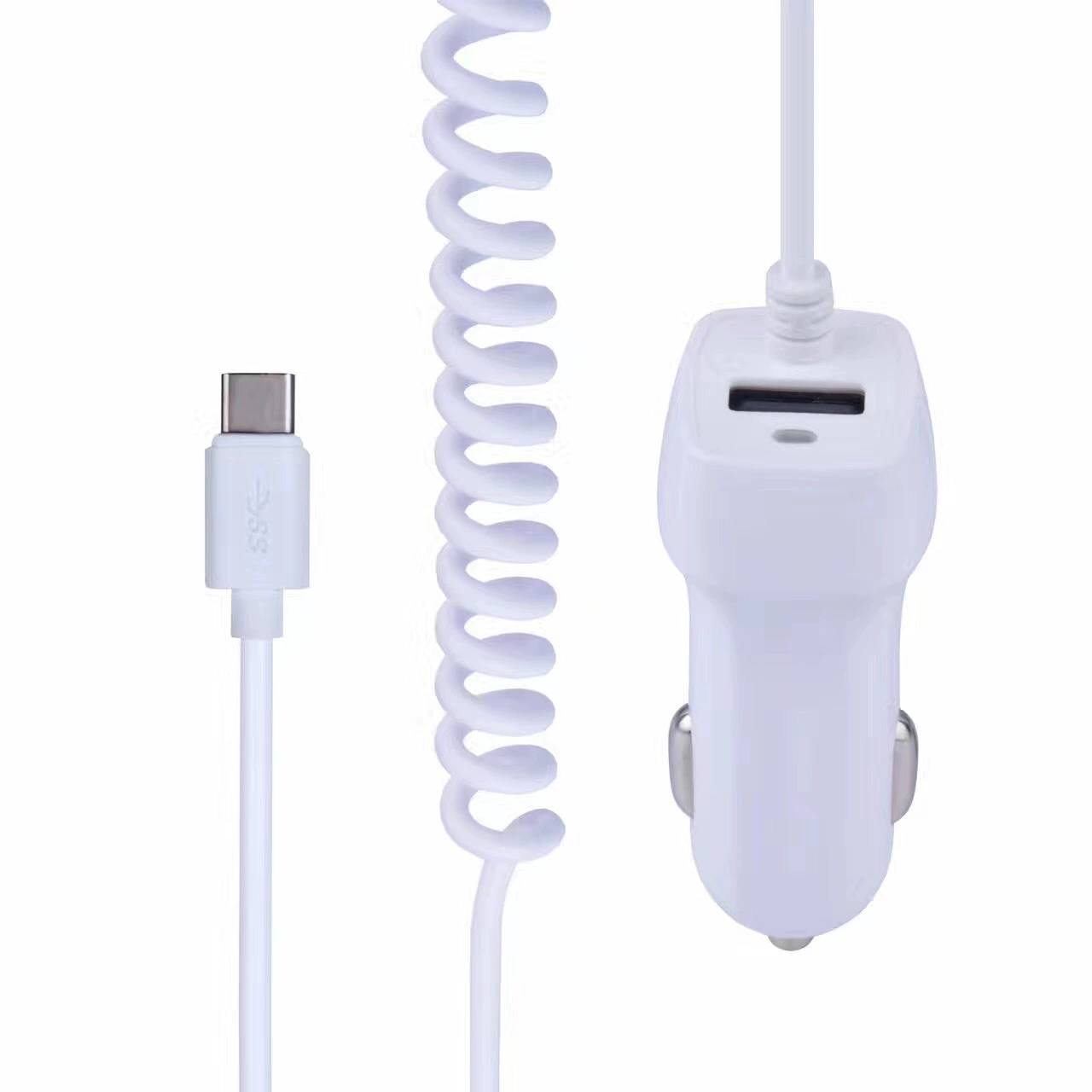 Зарядка автомобиля Type-C, 5V3A, сертификация лаборатории LIGTING, междунар. USB автомобильная зарядка