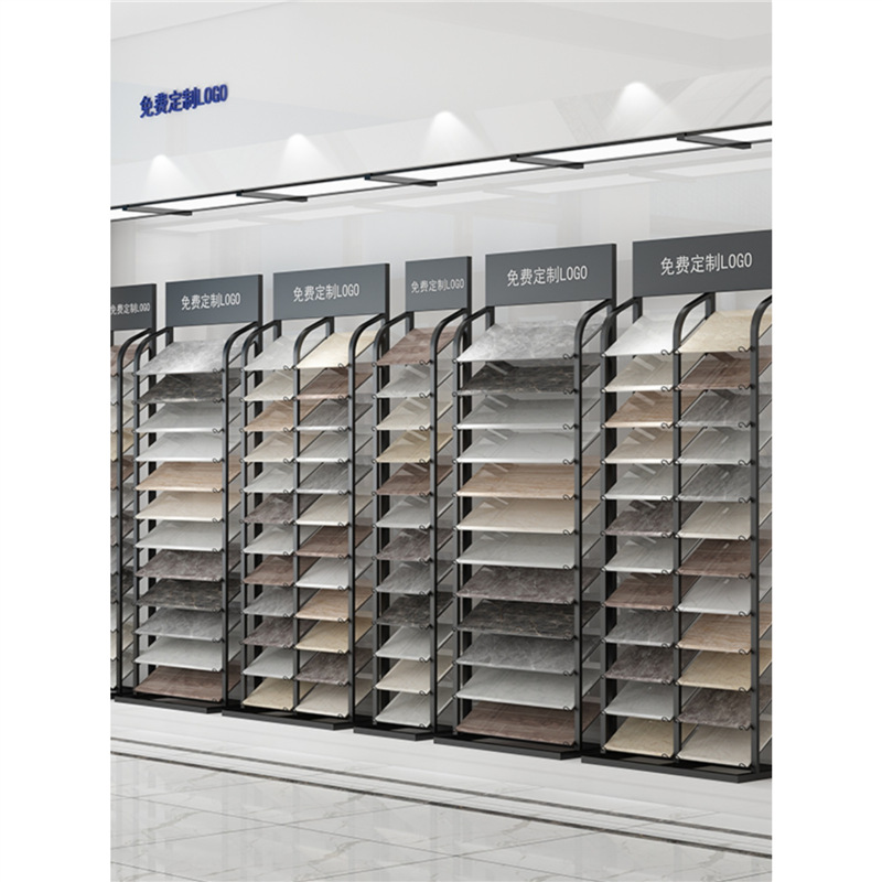 高端瓷砖样品展示架立式橱柜门板展示柜色板卡架子铝扣板架300600