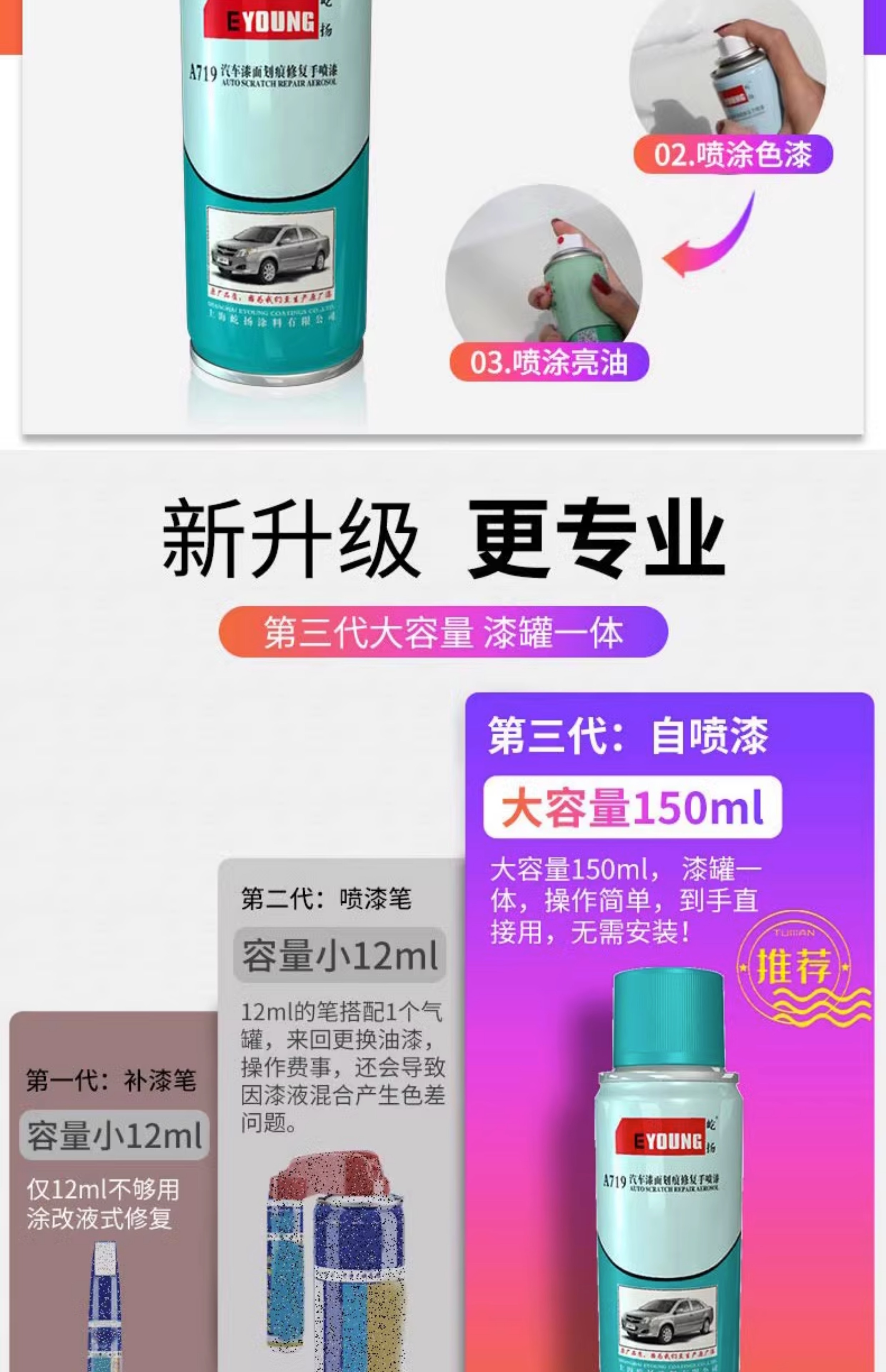 Suitable for Geely Emgrand self-painting Mocha Red EC715 Mica Red car paint Vienna Gold touch-up pen
