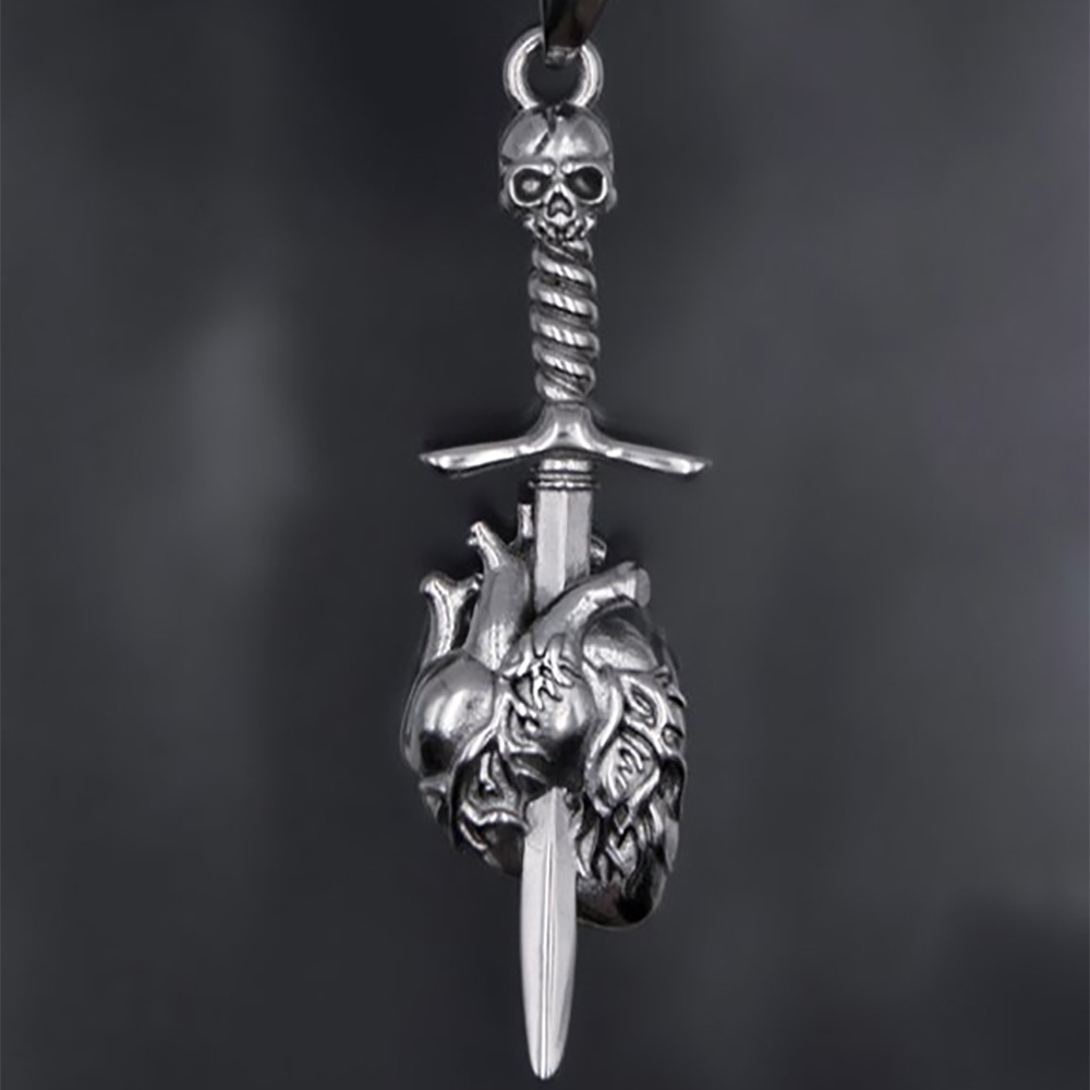 New creative retro hip-hop style daisy butterfly smiley face personality dark stitching sun necklace