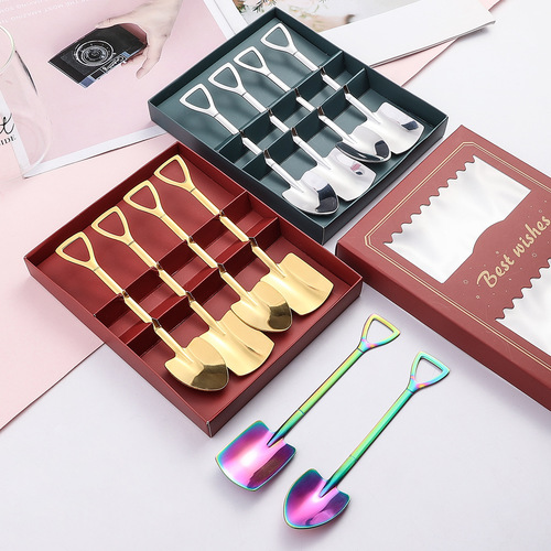 L stainless steel shovel spoon watermelon spoon dessert spoon ice cream spoon creative spoon coffee spoon watermelon shovel gift set