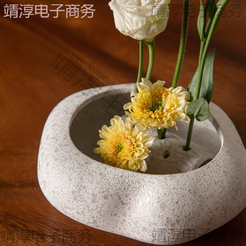 Jianshan Flower Arrangement Flower Pot Japanese Ceramic Vessel Handmade Stoneware Ohara School Flower Arrangement Chinese Zen Desktop Decoration