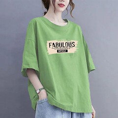 漏れ拾い Tシャツ レディース 100kg 大きいサイズ ゆったり 夏 純綿 半袖 お腹カバー シンプル トレンド ミドル丈 トップス