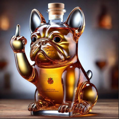 跨境 Funny French Bulldog Whiskey Bottle 有趣的威士忌酒瓶