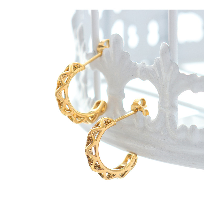 Simple Style C Shape Titanium Steel Ear Studs Plating Stainless Steel Earrings