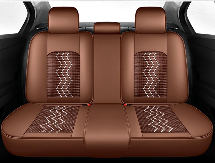 Ice Silk Car Seat Cushion, Light Luxury Full-Cover Nappa Leather Car Seat Cushion, New Model for All Seasons, Five-Seater Universal Car Cushion Cover Wholesale