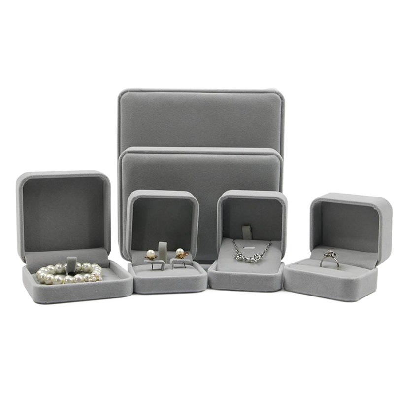 Caja de joyería de terciopelo caja de joyería de franela caja de anillo colgante de joyería caja de almacenamiento pulsera caja de collar caja de joyería