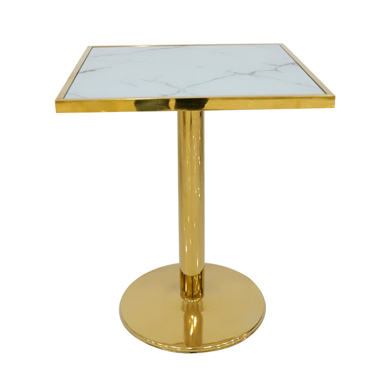 Mesa de esquina, mesa de té de lujo ligera, sala de estar de alto nivel, decoración de tabla de roca, mesa de café simple, mesa de té de vidrio doméstica