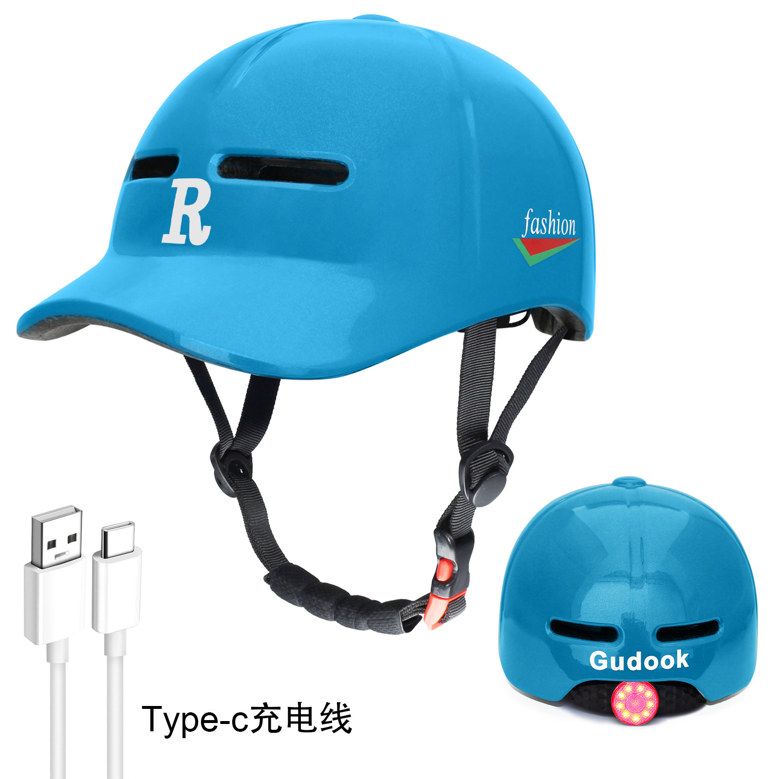 Gorro de pico de pato moldeado de una pieza para ciclismo, desplazamientos, casco para scooter eléctrico para todas las estaciones, patineta, patinaje sobre ruedas, béisbol