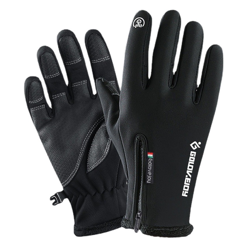 Invierno al aire libre pantalla táctil guantes de lana forrada cremallera hombres y mujeres impermeable a prueba de viento caliente moto esquí DB03