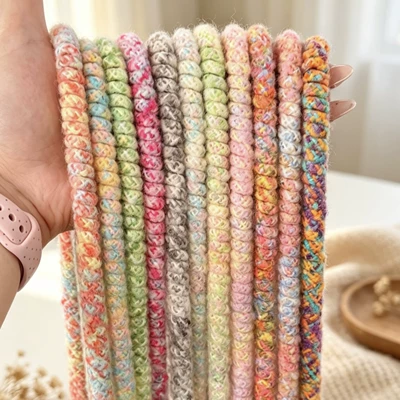 Rainbow telephone cord autumn and winter plush woven cuttable phone strap phone chain phone accessory hair rope hair accessory hair ring