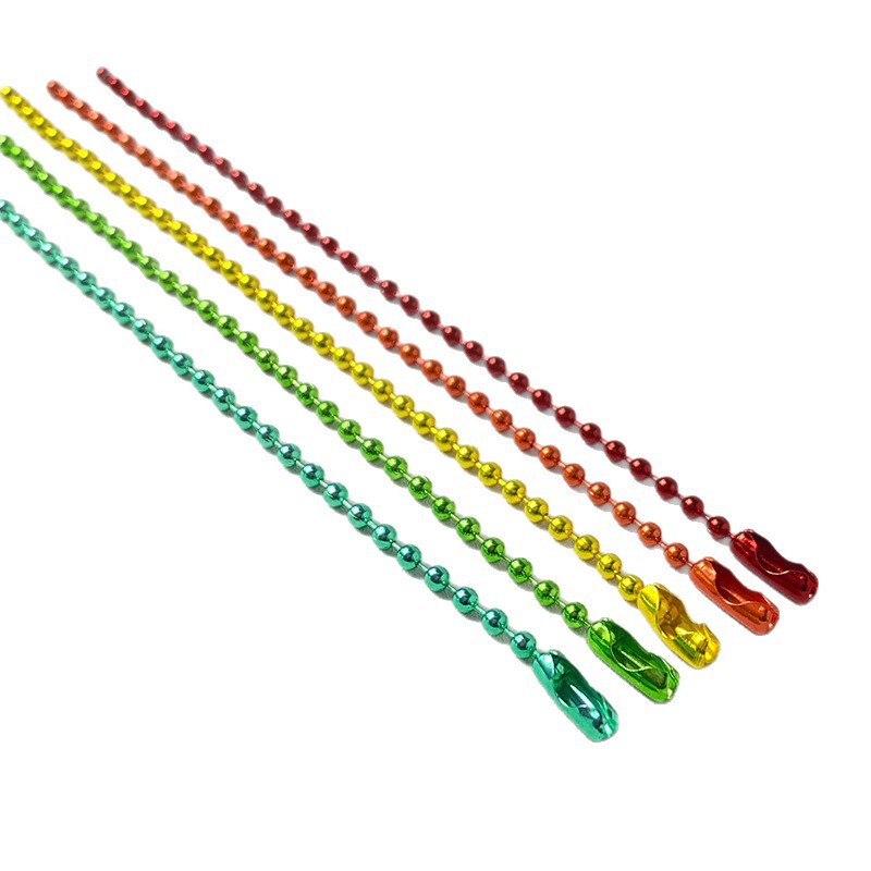 厂家直供金属彩色珠链2.4mm×12cm圆珠链钥匙扣链吊牌链批发|undefined