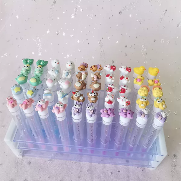 Cross-border cartoon tube eyelash brush non-disposable test tube eyelash brush Crystal Rod beautiful eyelash eyelash brush with tube
