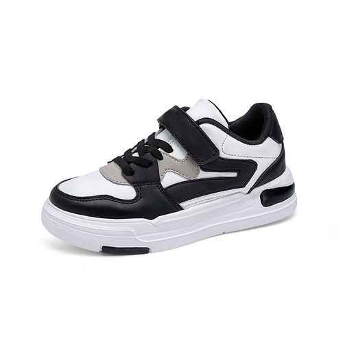 Children's Sports Shoes for Spring, Boys and Girls, Leather Panel Sneakers, Suitable for Middle Childhood, Fashionable and Casual