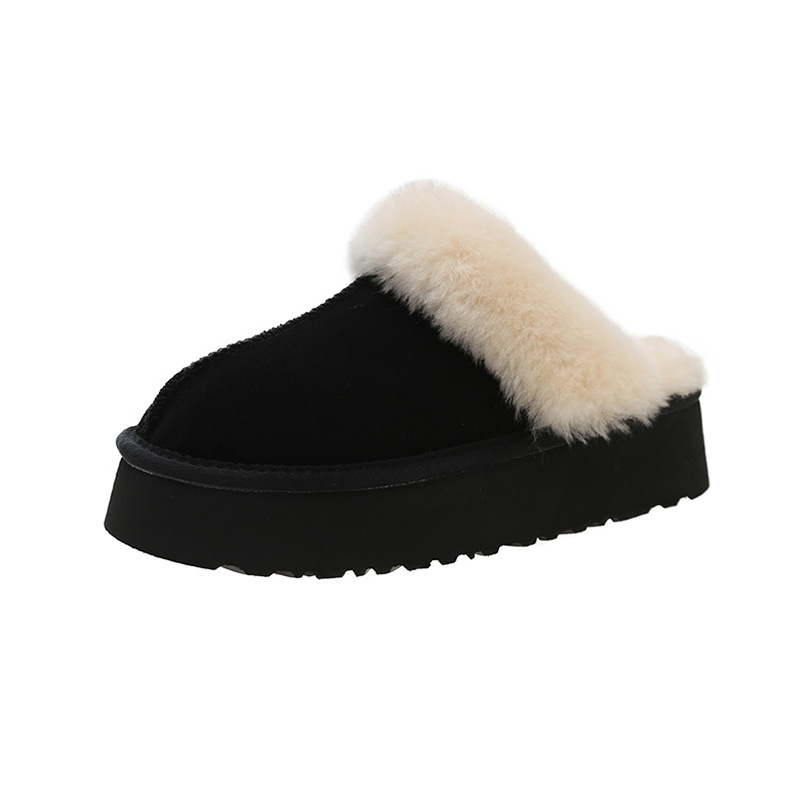 Dame plys lukket-tå Justerbar vinter udendørs bløde åndbare indendørs sko Hussko_voghion.com