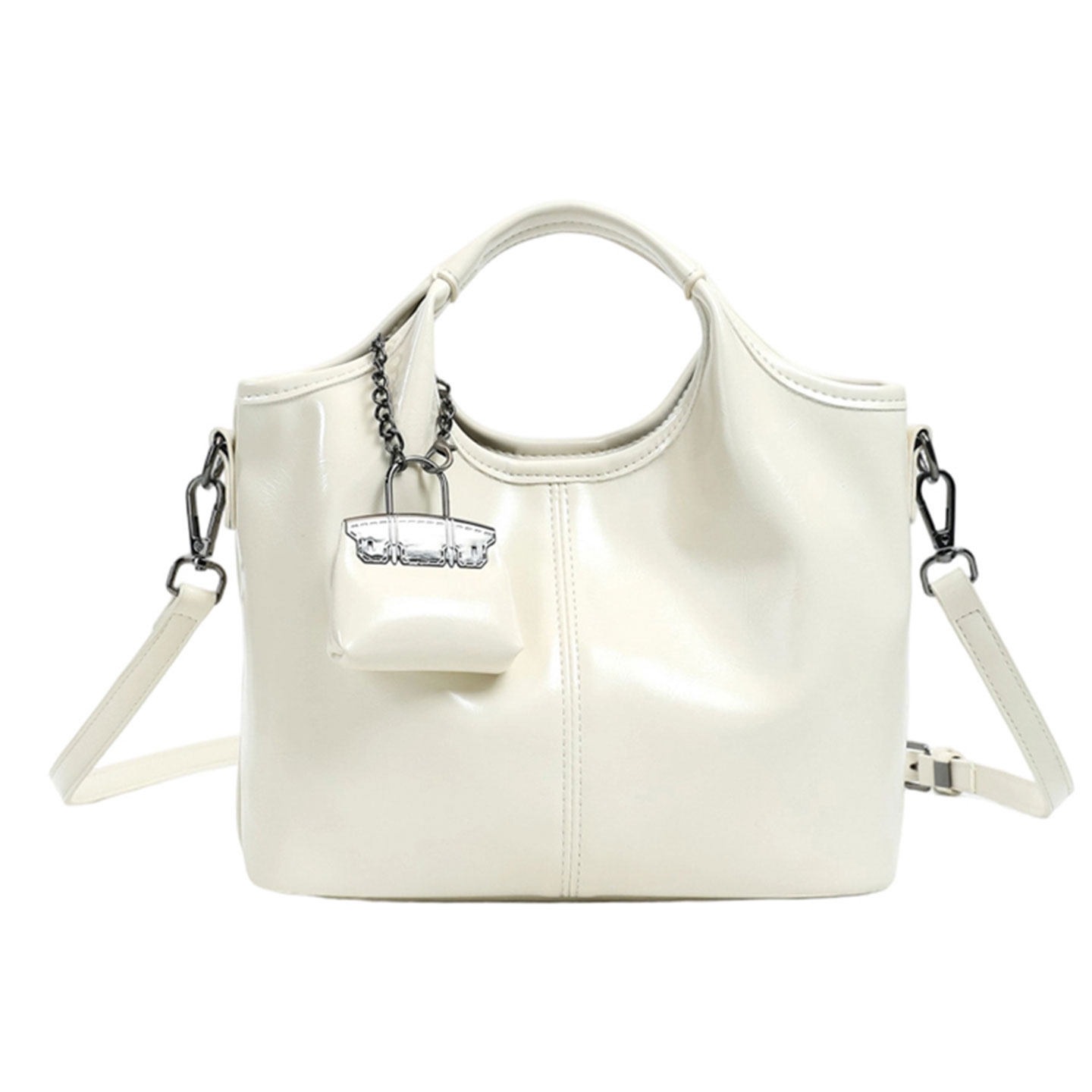 Nuevo balde de cera de piel de verano bolsa casual de aceite 2026 mochila de hombro de gran capacidad popular para mujeres