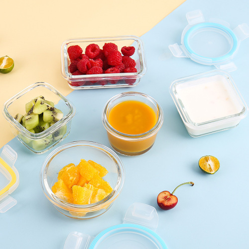 Baby and Toddler Food Storage Box Glass Preservation Box Mini Egg Steamer Seal Bowl Microwave Baby Rice Bowl Portable Snack Bowl