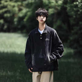 秋冬男士美式复古时尚百搭牛仔外套男港风潮ins水洗重磅宽松夹克