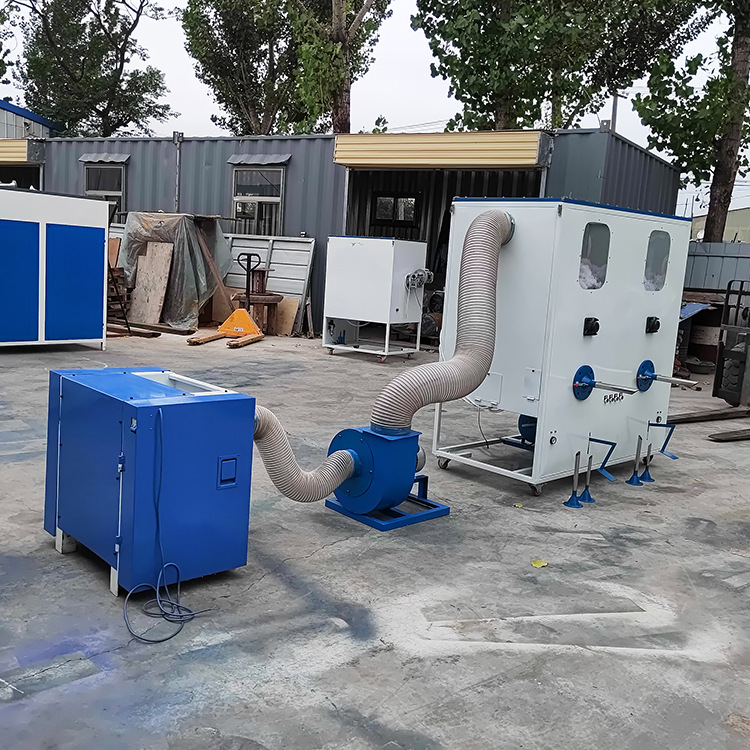 Pp algodón abierto almohada suelta núcleo relleno todo-en-una máquina cuantitativa DE DOBLE BOCA almohada núcleo máquina de llenado de juguete de peluche máquina de llenado