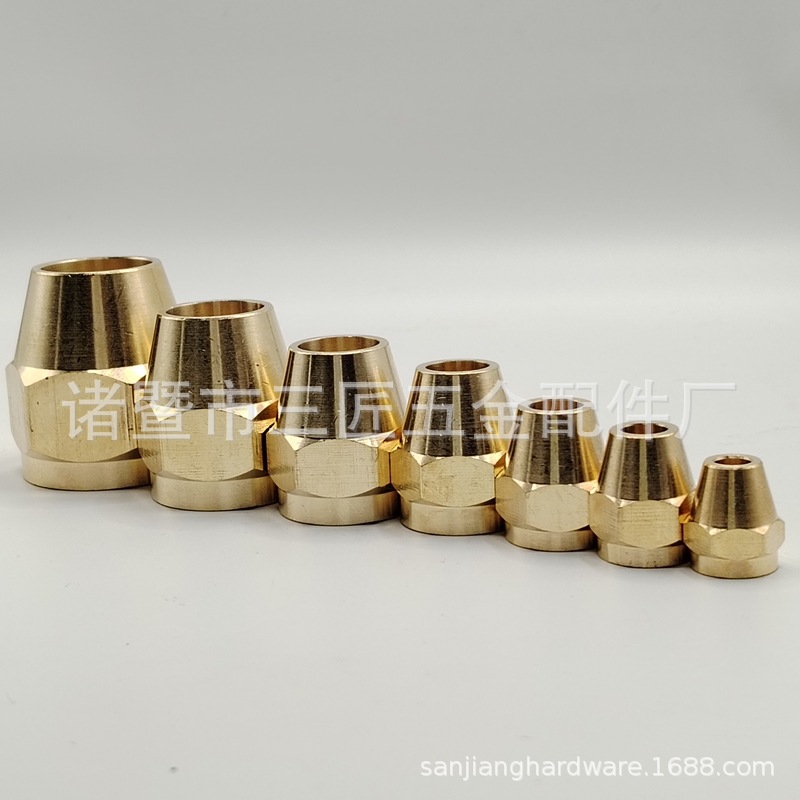 铜管配件 短款扩口螺帽 SAE 3/16 1/4 5/16 3/8 1/2 5/8 3/4 钠子