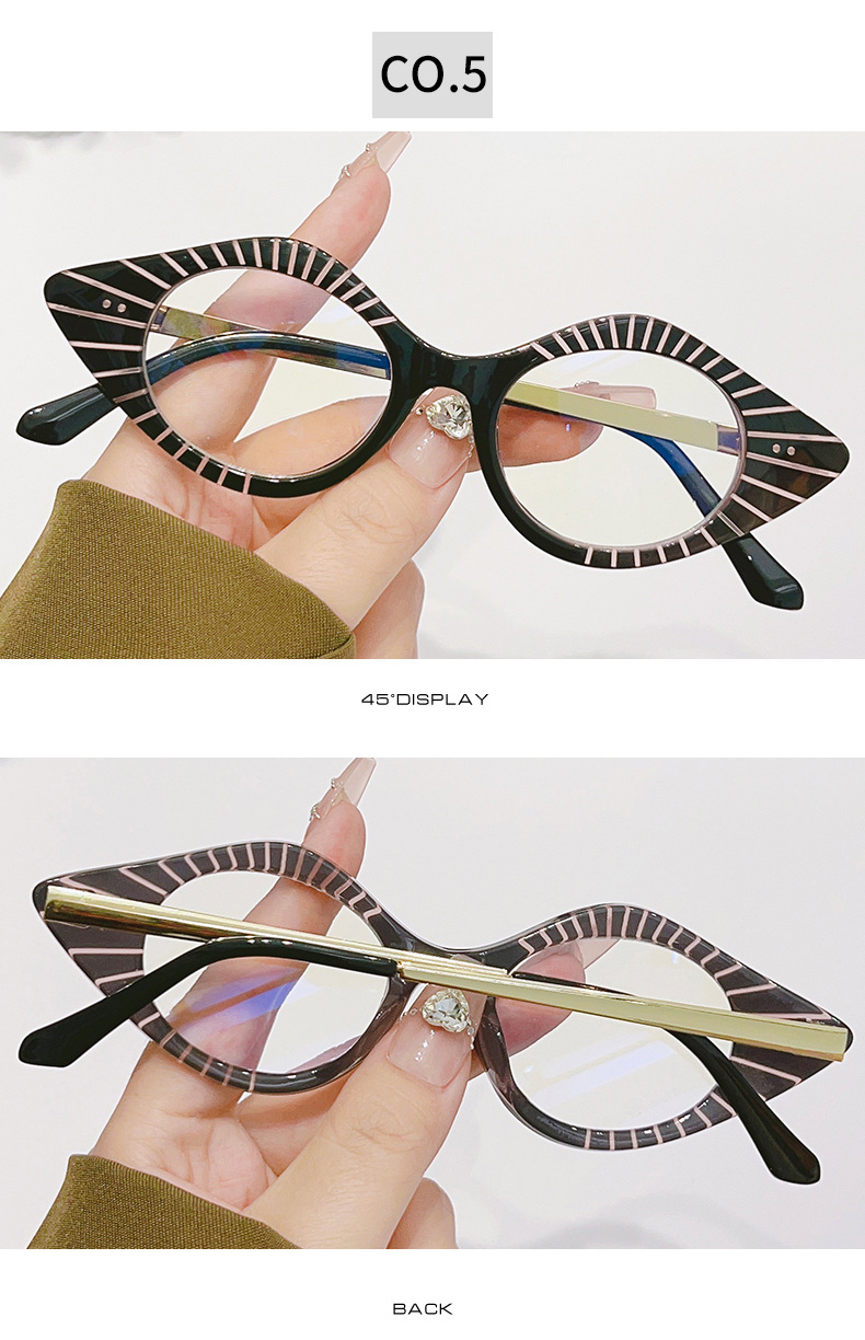 Retro cat-eye solglasögon för kvinnor med läppformad ram_voghion.com