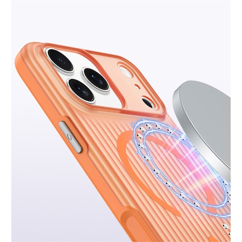 适用iPhone17promax手机壳瓦楞磨砂磁吸苹果16全包光栅肤感保护套|undefined