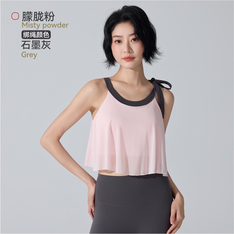 ropa interior deportiva transfronteriza femenina espalda antichoque una taza fija de malla sujetador chaleco pilates ropa de yoga