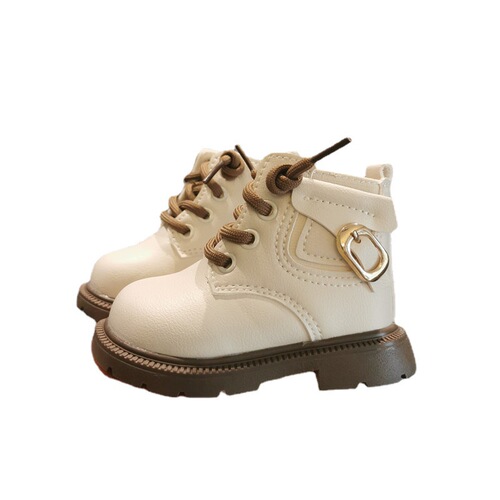 Winter children's shoes plus velvet and thickened Martin boots leather short boots baby toddler shoes 0-3 years old baby shoes cotton shoes