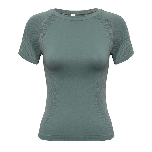 Professional sports short-sleeved women's quick-drying clothing running training tights slimming fitness T-shirt elastic yoga clothing top