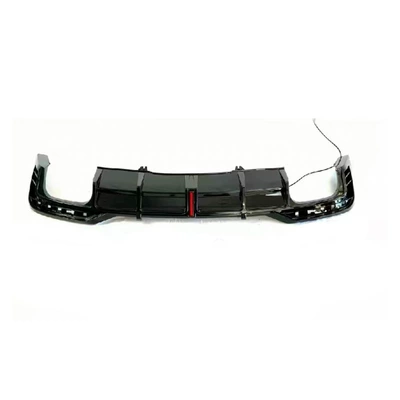 Suitable for 21-25 Audi A5S5 with Lighted Rear Lip, Four Tail Pipes, Vertical Light Rear Lip, Rear Surround, Sports Sline (Big Surrounded) - glossy-black-vertical-light-rear-lip