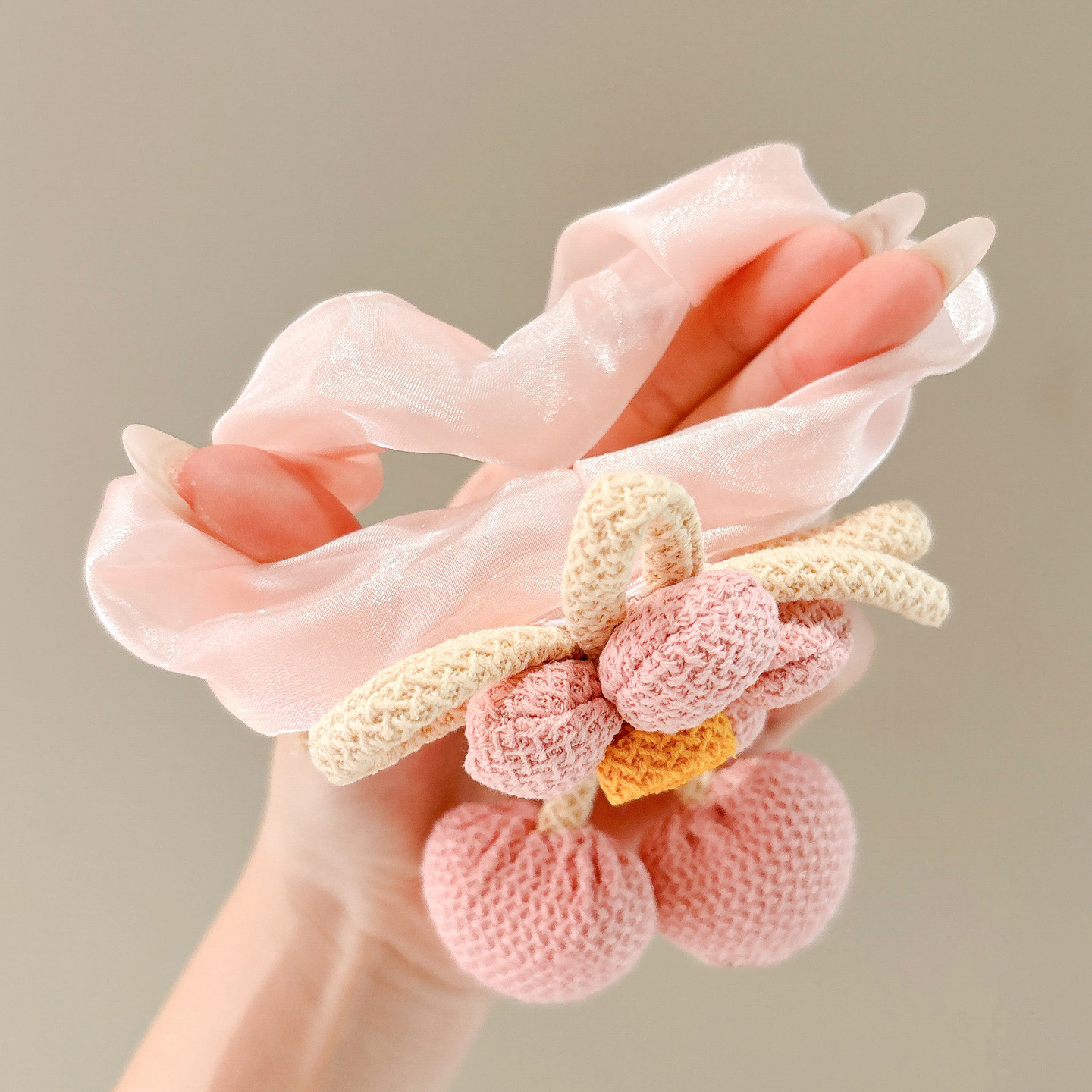 Niños dobles cabeza de bola nueva flor cuerda de cabello niñas atadas cabeza de bola anillo de cabello de cola de caballo niñas adornos para el cabello