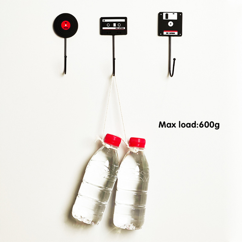 Cross-Border Normcore Japanese and Korean Industrial Style Creative Home Nail-Free Retro Hooks Bathroom Kitchen Door Back Adhesive Clothes Hooks