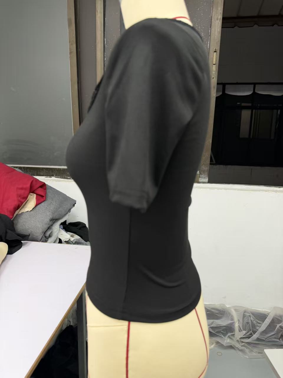 Lace-Up V-Neck Short Sleeve Top For Women, Fashion Basic Casual Blouse With Button Detail, Spring Summer Essential_ecoleips.com