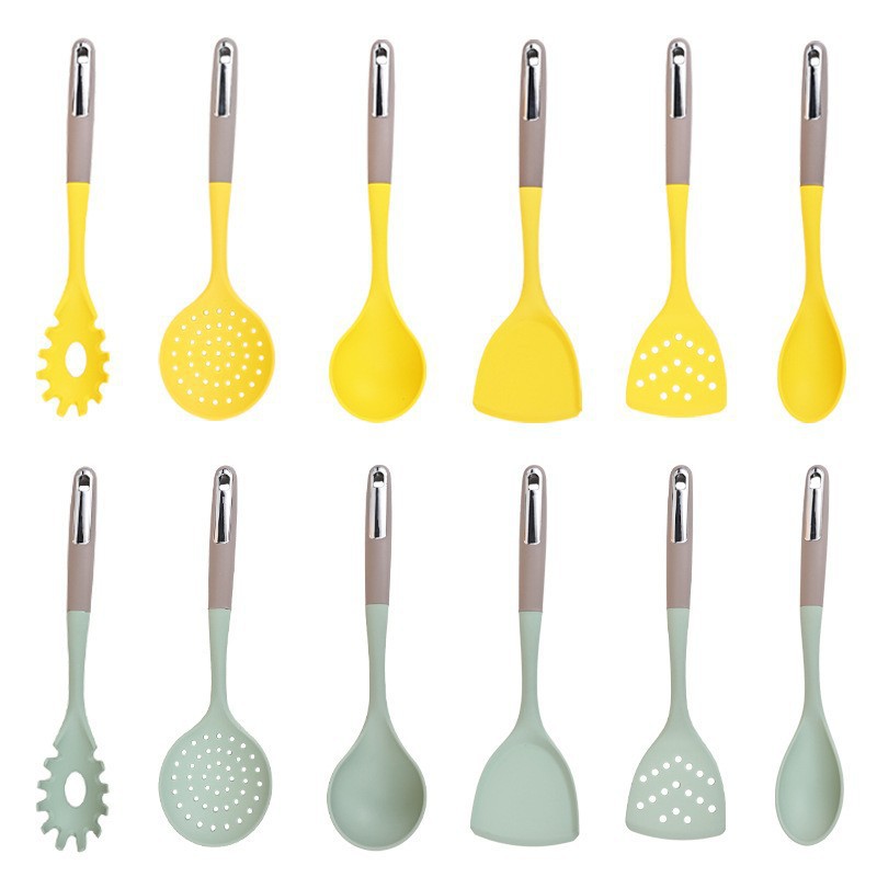 Juego de pala especial para sartén antiadherente resistente a altas temperaturas, pala de silicona para cocinar, cuchara antiadherente, utensilios de cocina, espátula de silicona