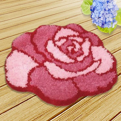 Mat Woolen Embroidery Cushion Floor Mat | Avtomobil döşəmə paspasları - zd034-roses-50cm-white-net-cross
