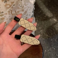 复古小众奶黄带钻轻奢风发夹气质高级感刘海夹前额侧边夹发饰头饰