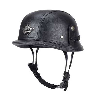 German-Style Retro Safety Helmet Half Helmet for All Seasons 3C Certified Electric Vehicle Motorcycle Safety Helmet Motorcycle Helmet Steel Helmet Soldier Helmet (Motosiklet kaskı (dəbilqə)) - black-m